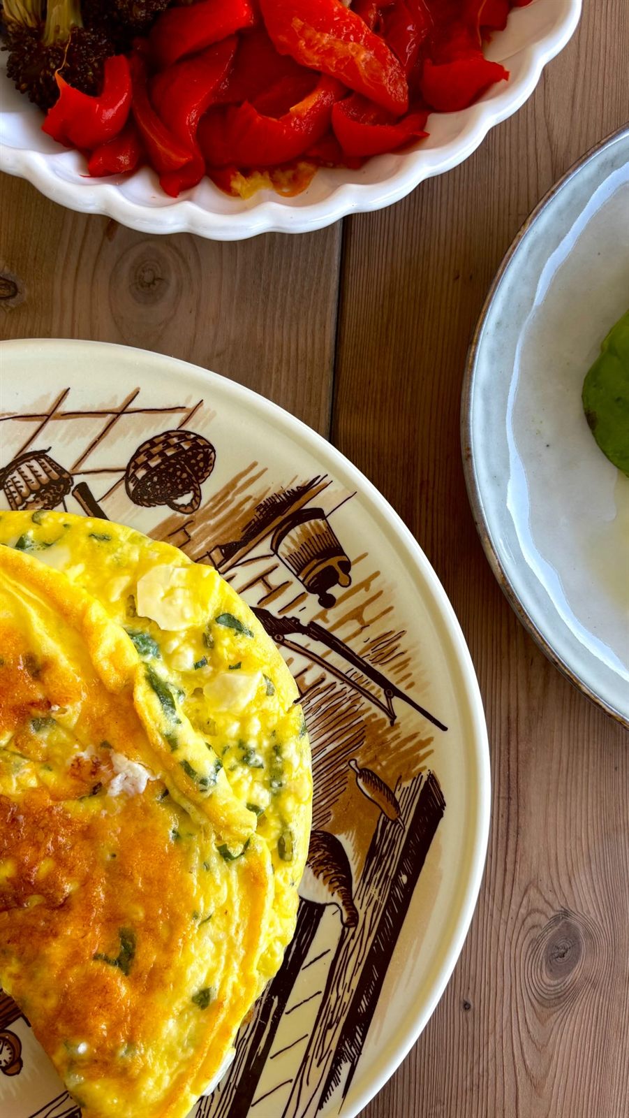Omelette feta, menthe & basilic