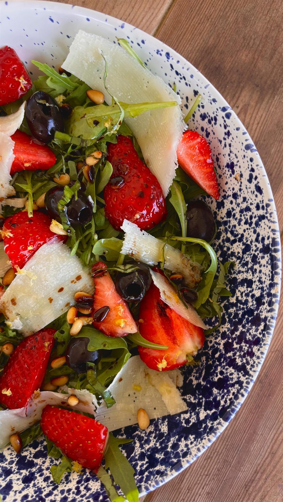 Salade roquette, fraise & parmesan