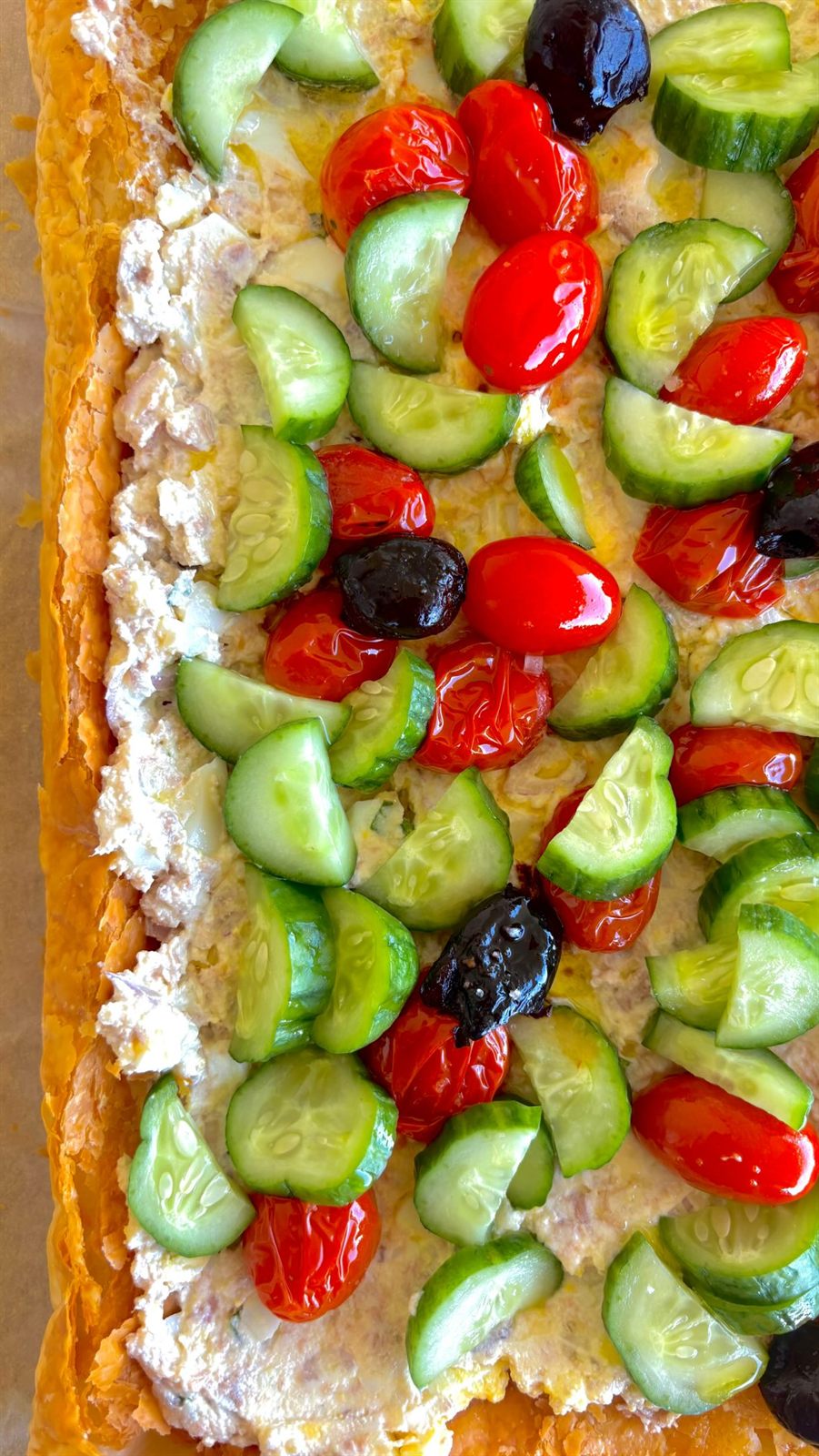 Tarte froide thon, ricotta & légumes d'été